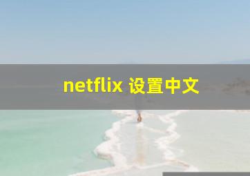 netflix 设置中文